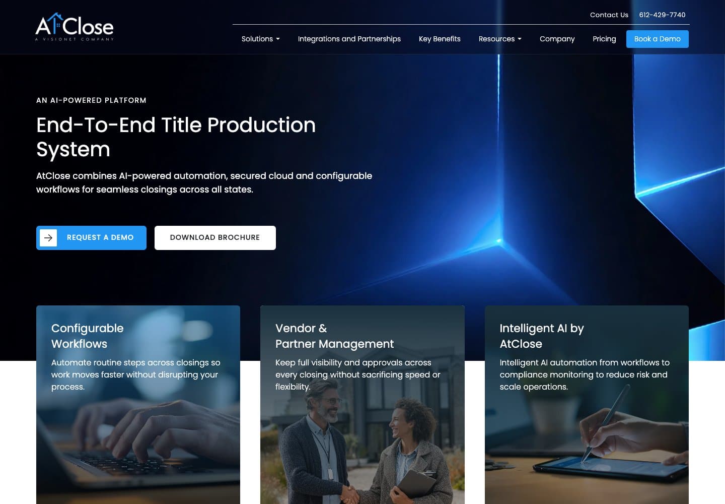 AtClose — current website preview