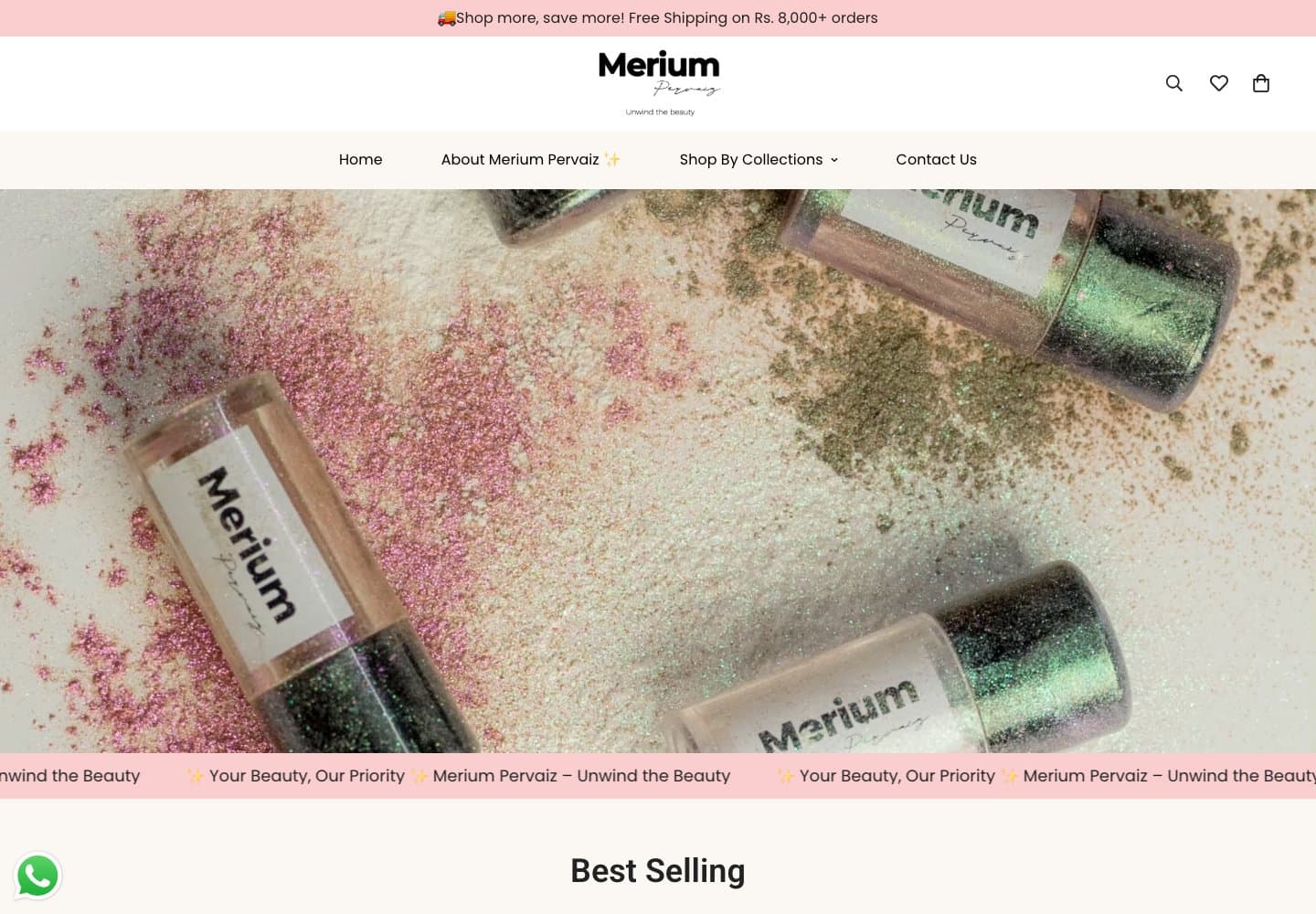 Merium Pervaiz — current website preview