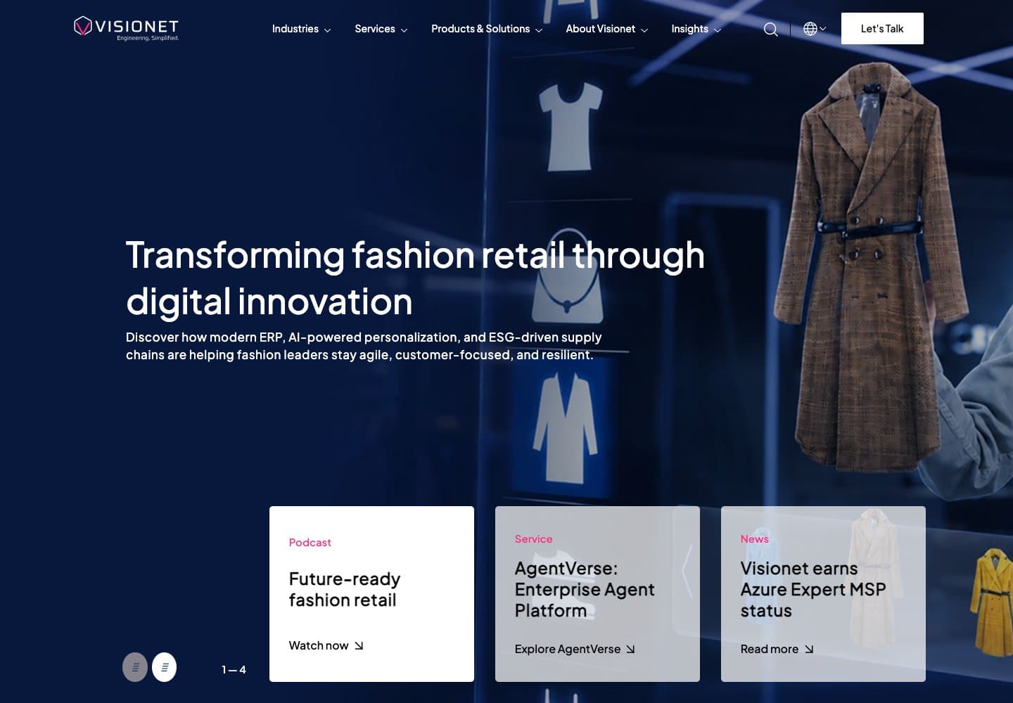 Visionet — current website preview