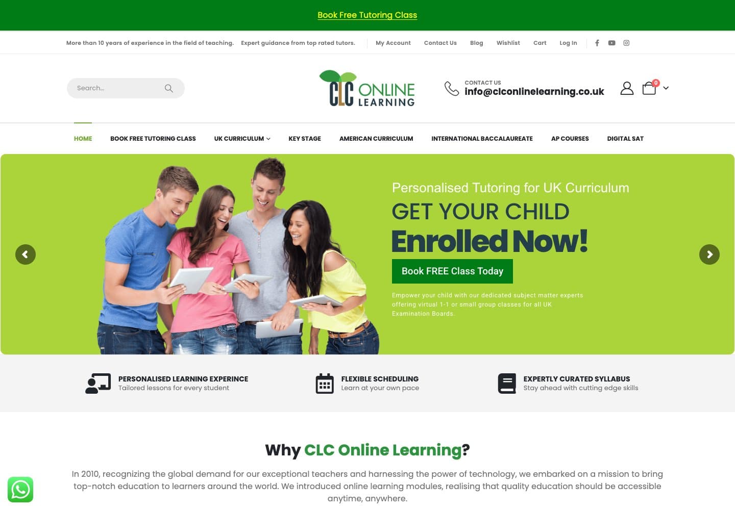 CLC Online Learning — current website preview